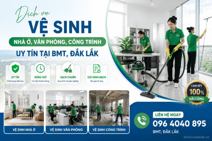 Dịch vụ vệ sinh BMT Đắk Lắk