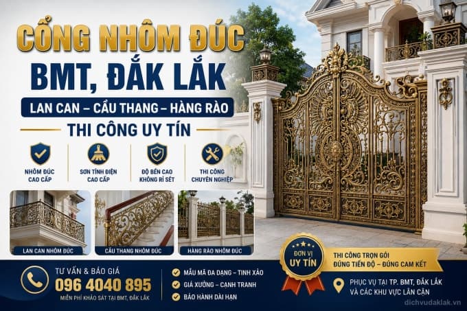 Cổng nhôm đúc BMT Đắk Lắk