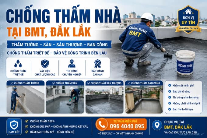 Chống thấm nhà BMT Đắk Lắk