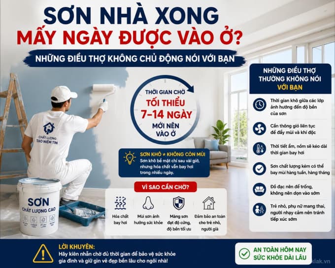 Xây nhà xong mấy ngày được vào ở
