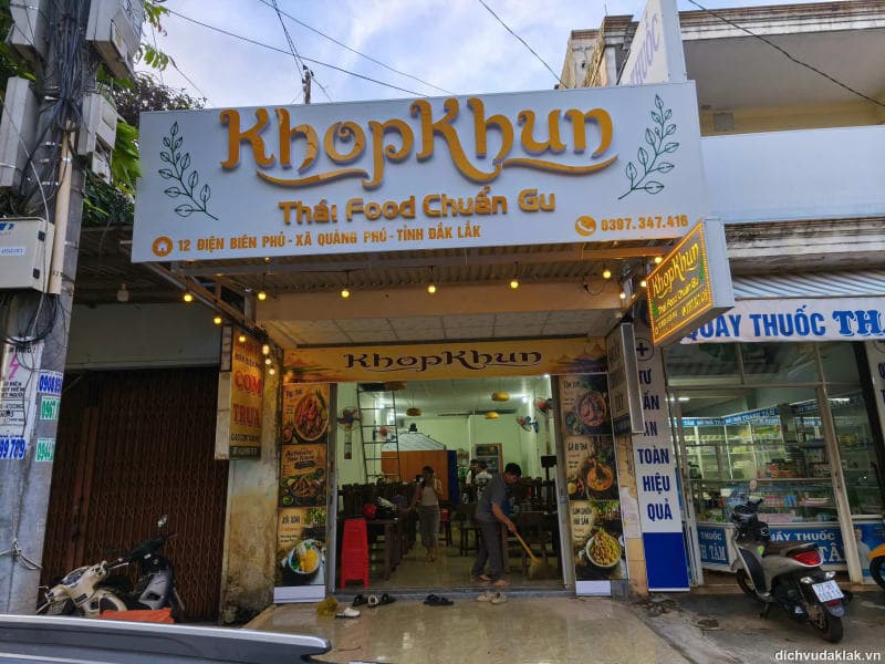 bảng hiệu quán lẩu KhopKhun tại Quảng Phú Đắk Lắk