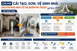 Chi phí cải tạo, sơn, vệ sinh nhà sau khi mua nhà cũ tại Buôn Ma Thuột hết bao nhiêu?