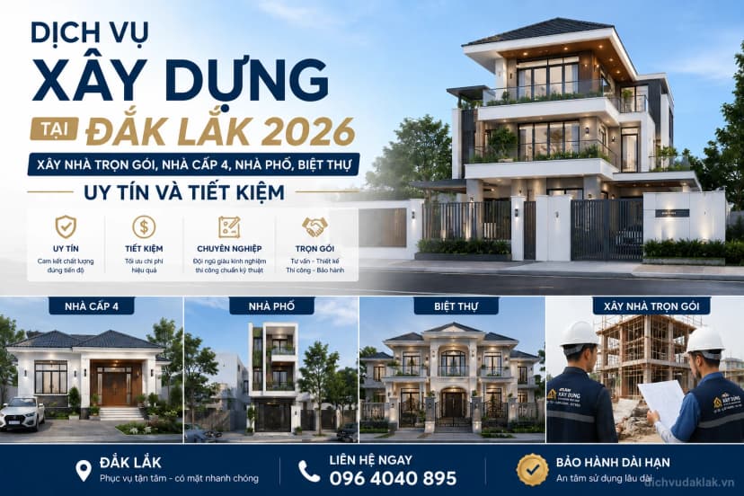 Xây nhà trọn gói BMT Đắk Lắk