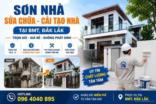 Sơn nhà sửa chữa cải tạo nhà BMT Đắk Lắk