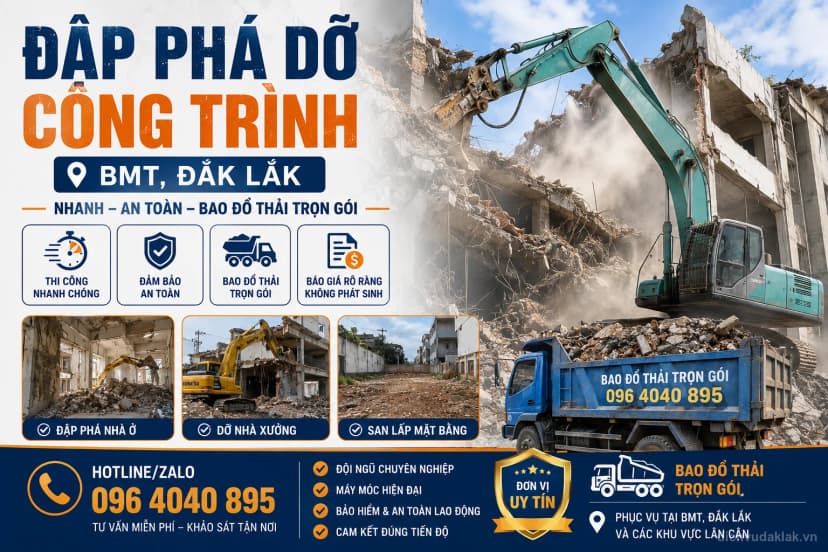 Đập phá dỡ công trình BMT Đắk Lắk