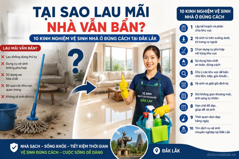 Kinh nghiệm vệ sinh nhà ở đúng cách Đắk Lắk