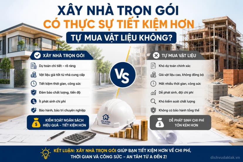 Xây nhà trọn gói có tiết kiệm hơn tự mua vật liệu