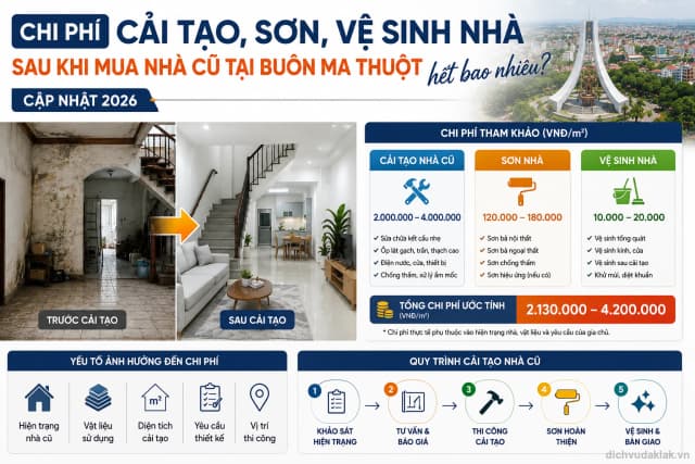 Chi phí cải tạo nhà Buôn Ma Thuột