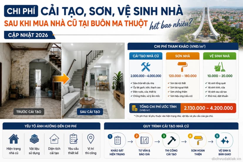 Chi phí cải tạo nhà Buôn Ma Thuột