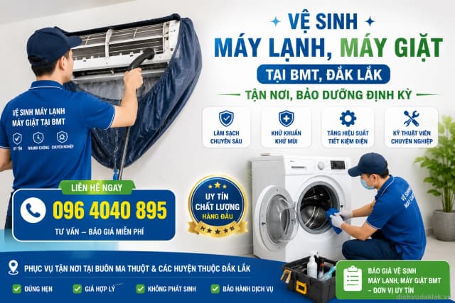 Vệ sinh máy lạnh, máy giặt BMT